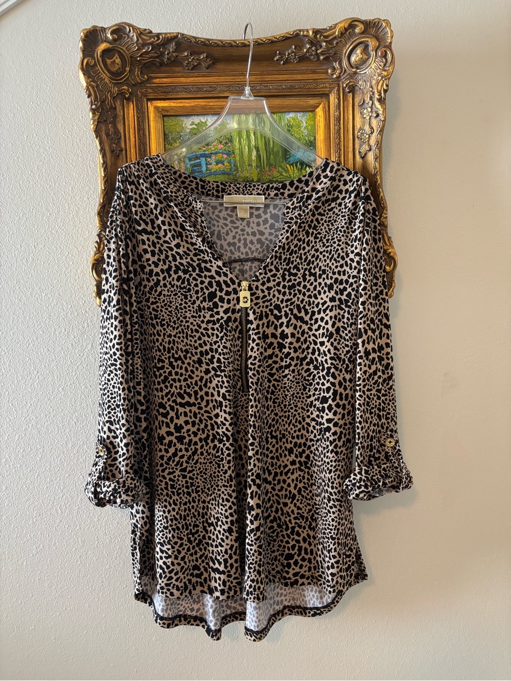 Michael Kors Leopard-Print Zip Front Tunic